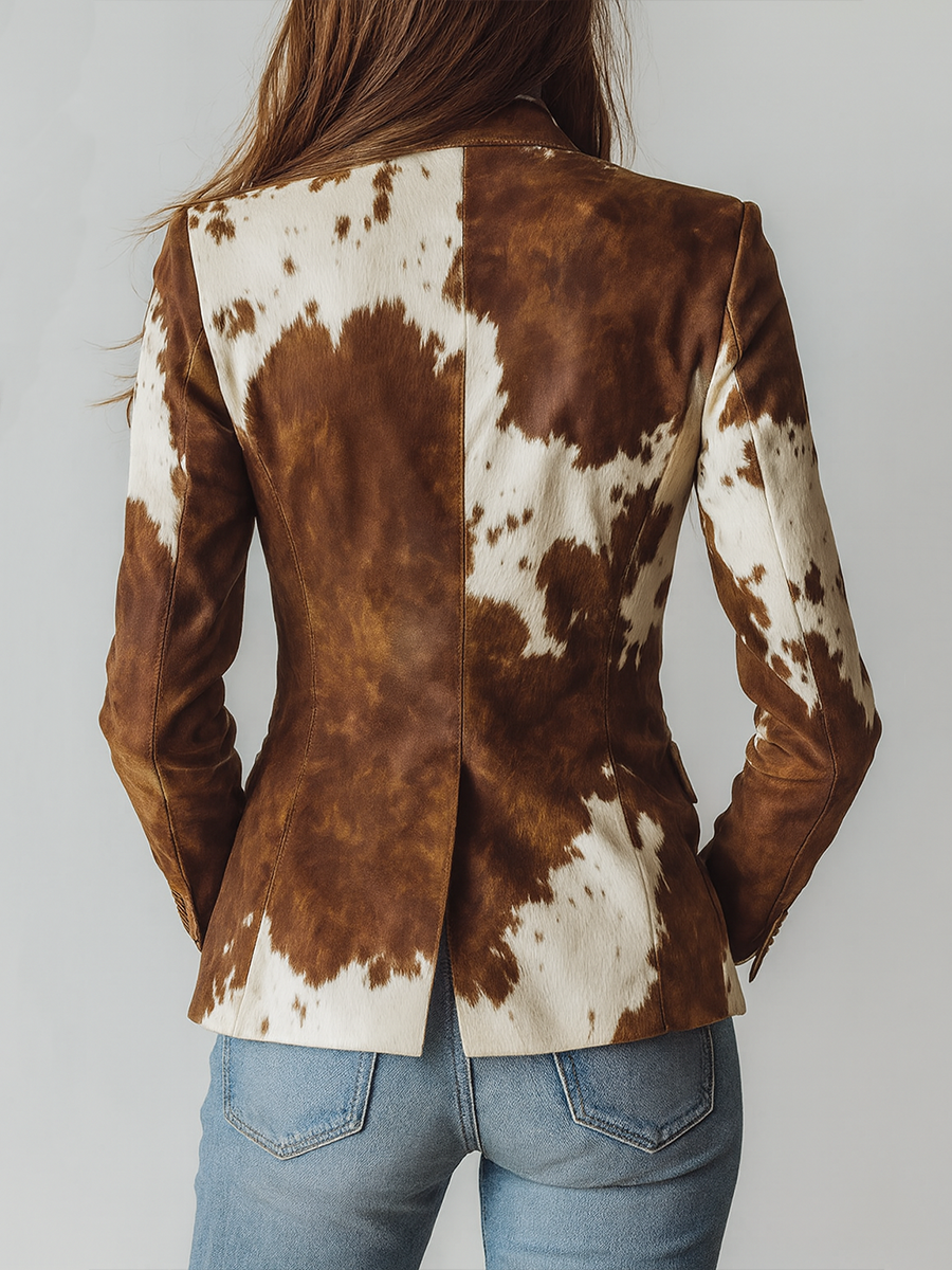 Dominique – Blazer imprimé animal vintage
