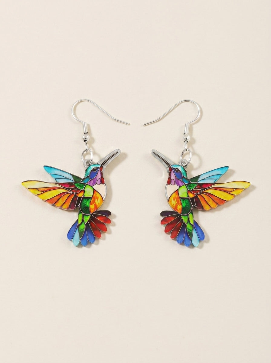 Mathilde – Boucles d'oreilles et collier colibri