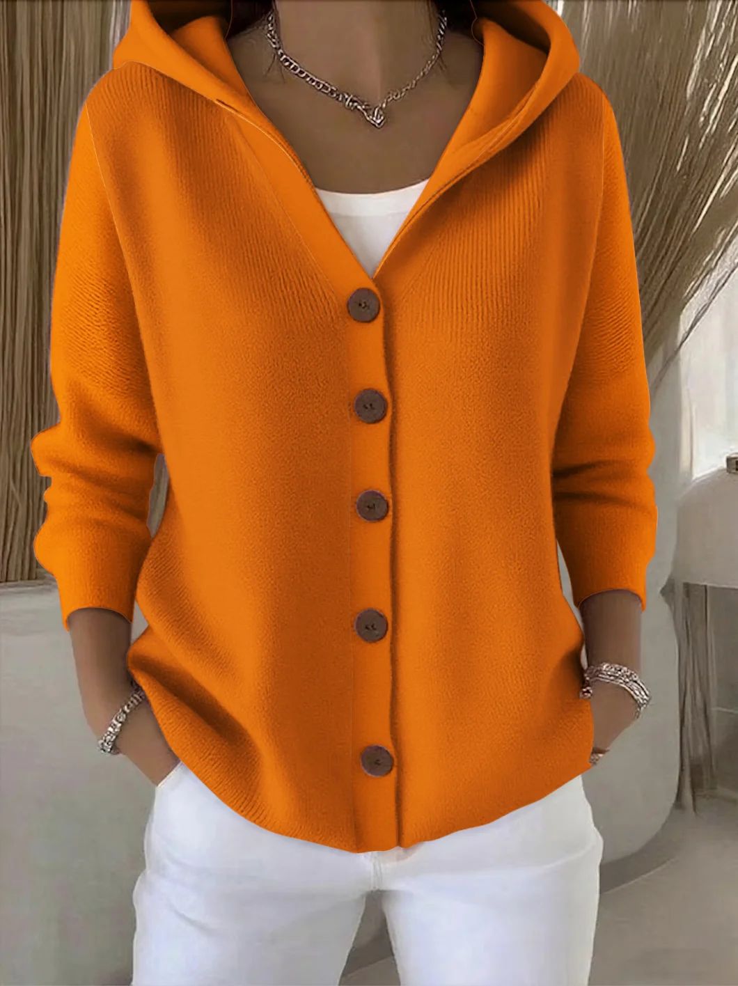 Gilet à capuche Lucie Paris – Week-end à Deauville, coloris orange